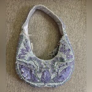 Lavender Beaded Shoulder Bag